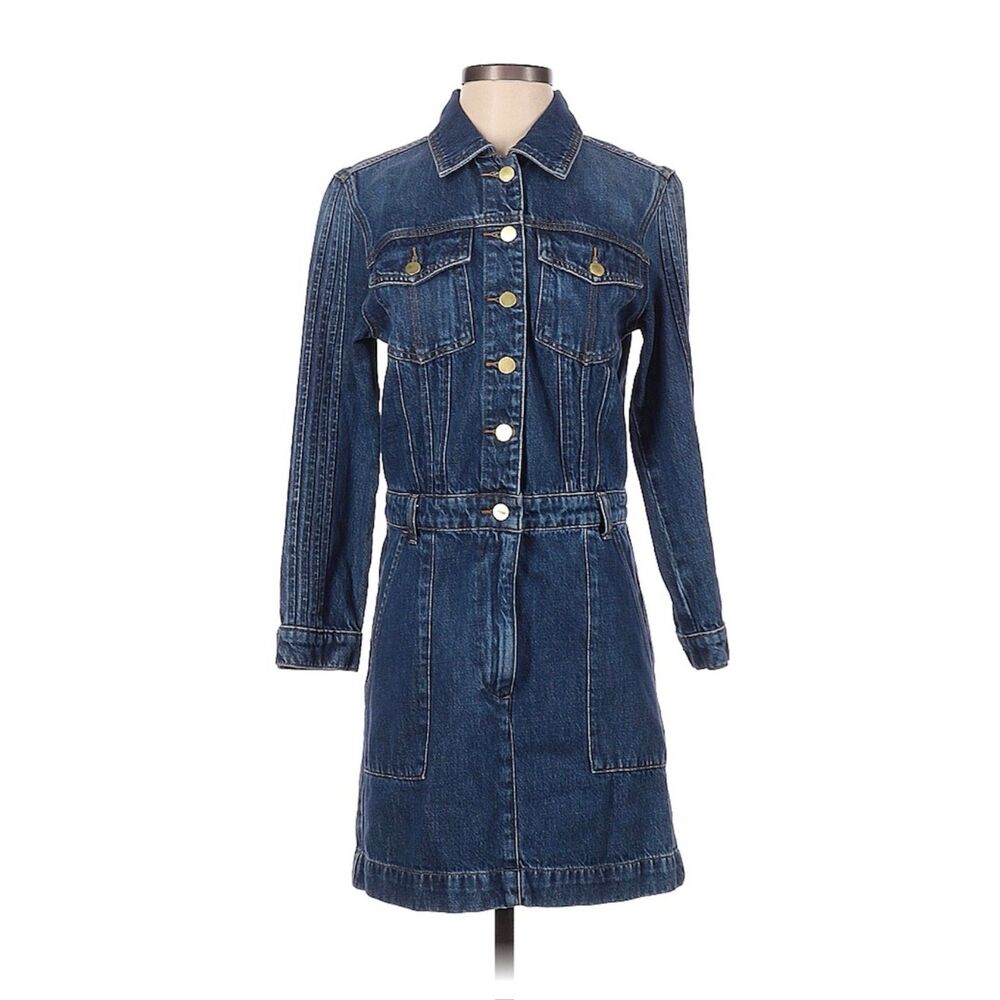 FRAME DENIM Trucker Style Denim Shirt Dress, Sz S